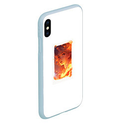 Чехол iPhone XS Max матовый Flame girl, цвет: 3D-голубой — фото 2