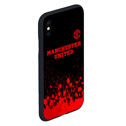 Чехол iPhone XS Max матовый Manchester United - red gradient посередине / 3D-Черный – фото 2