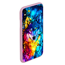 Чехол iPhone XS Max матовый Кислотный волк, цвет: 3D-розовый — фото 2