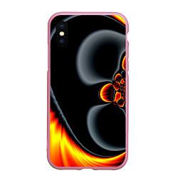 Чехол iPhone XS Max матовый Фрактальный узор абстракция, цвет: 3D-розовый