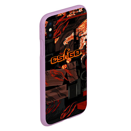 Чехол iPhone XS Max матовый CSGO howl kase / 3D-Сиреневый – фото 2