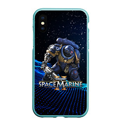 Чехол iPhone XS Max матовый Warhammer 40000 space marine 2 ультрамарин, цвет: 3D-мятный