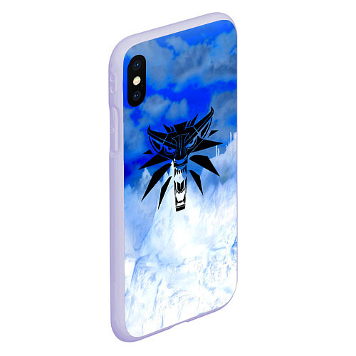 Чехол iPhone XS Max матовый The Witcher logo winter / 3D-Светло-сиреневый – фото 2