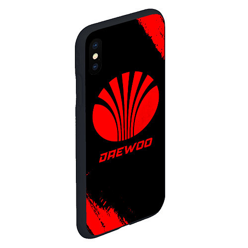 Чехол iPhone XS Max матовый Daewoo - red gradient / 3D-Черный – фото 2