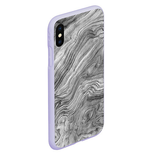 Чехол iPhone XS Max матовый Текстура дерева - абстракция / 3D-Светло-сиреневый – фото 2