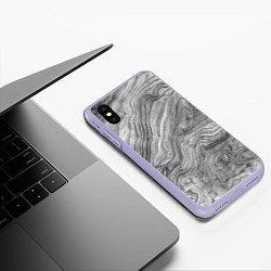 Чехол iPhone XS Max матовый Текстура дерева - абстракция, цвет: 3D-светло-сиреневый — фото 2