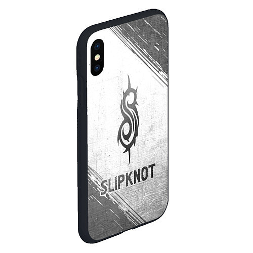 Чехол iPhone XS Max матовый Slipknot - white gradient / 3D-Черный – фото 2