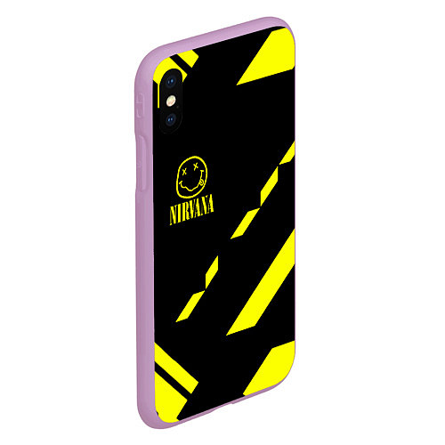 Чехол iPhone XS Max матовый Nirvana geometry yellow / 3D-Сиреневый – фото 2