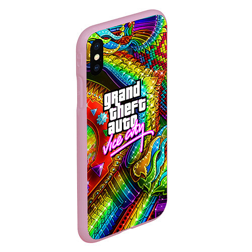 Чехол iPhone XS Max матовый GTA casino steel / 3D-Розовый – фото 2