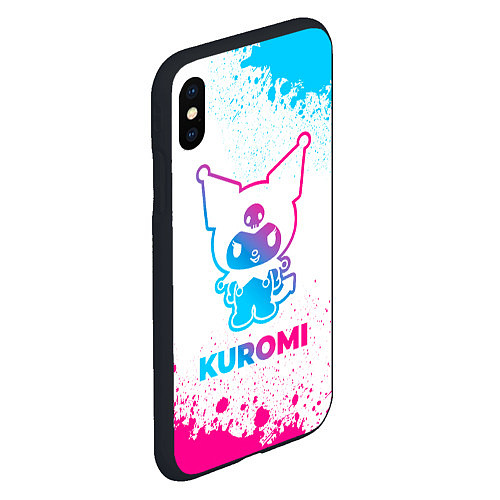 Чехол iPhone XS Max матовый Kuromi neon gradient style / 3D-Черный – фото 2