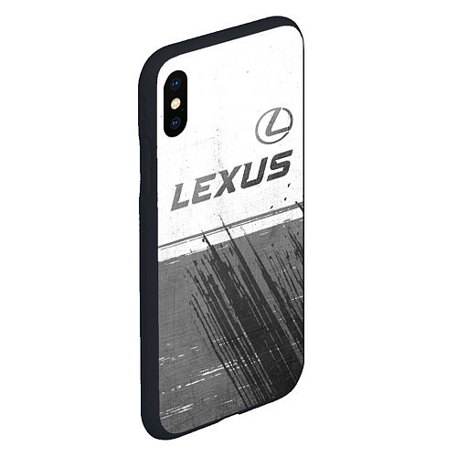 Чехол iPhone XS Max матовый Lexus - white gradient посередине / 3D-Черный – фото 2