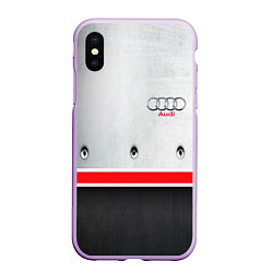 Чехол iPhone XS Max матовый Audi metal sport, цвет: 3D-сиреневый