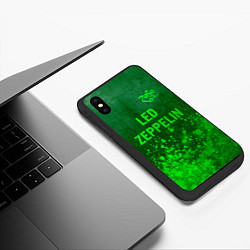 Чехол iPhone XS Max матовый Led Zeppelin - green gradient посередине, цвет: 3D-черный — фото 2