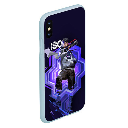 Чехол iPhone XS Max матовый Iso Valorant / 3D-Голубой – фото 2