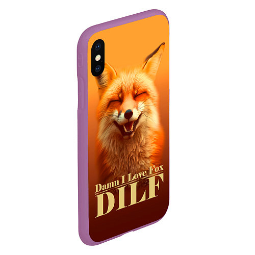 Чехол iPhone XS Max матовый DILF - Damn I love foxes / 3D-Фиолетовый – фото 2