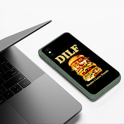 Чехол iPhone XS Max матовый DILF - damn I love foods, цвет: 3D-темно-зеленый — фото 2