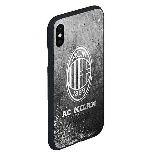 Чехол iPhone XS Max матовый AC Milan - grey gradient / 3D-Черный – фото 2