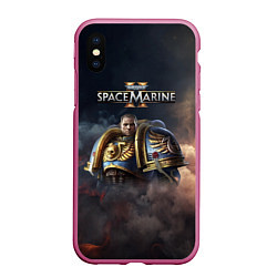 Чехол iPhone XS Max матовый Captain Titus Warhammer 40000 space marine 2, цвет: 3D-малиновый