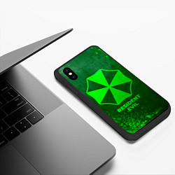 Чехол iPhone XS Max матовый Resident Evil - green gradient, цвет: 3D-черный — фото 2