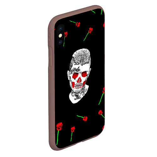 Чехол iPhone XS Max матовый Lil peep rap band rose / 3D-Коричневый – фото 2