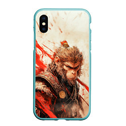 Чехол iPhone XS Max матовый Wukong на фоне с брызгами, цвет: 3D-мятный