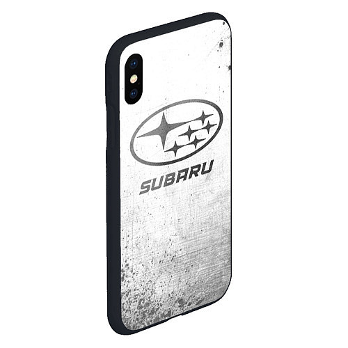 Чехол iPhone XS Max матовый Subaru - white gradient / 3D-Черный – фото 2