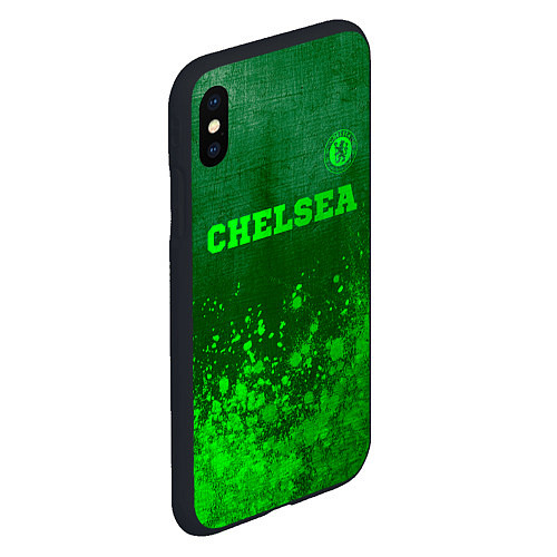 Чехол iPhone XS Max матовый Chelsea - green gradient посередине / 3D-Черный – фото 2