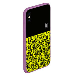 Чехол iPhone XS Max матовый BTS pattern kpop, цвет: 3D-фиолетовый — фото 2