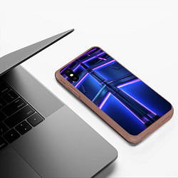 Чехол iPhone XS Max матовый Неоновая световая конструкция, цвет: 3D-коричневый — фото 2