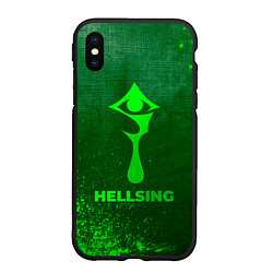 Чехол iPhone XS Max матовый Hellsing - green gradient, цвет: 3D-черный