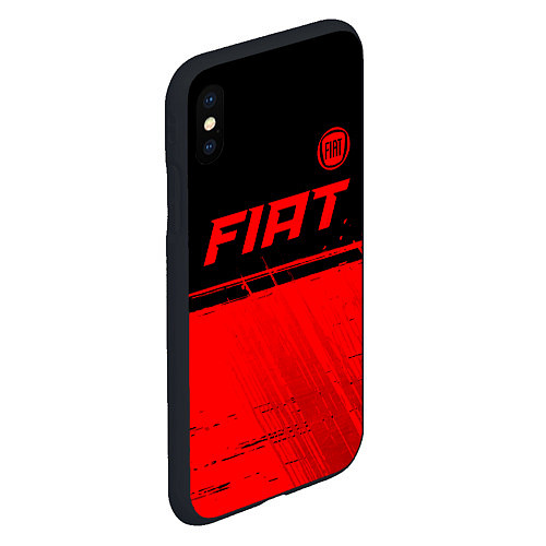 Чехол iPhone XS Max матовый Fiat - red gradient посередине / 3D-Черный – фото 2