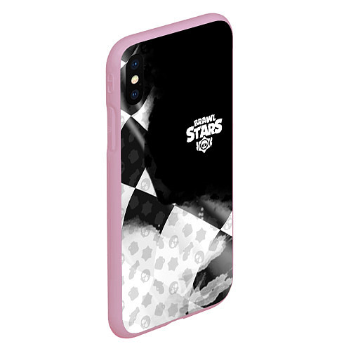 Чехол iPhone XS Max матовый Brawl stars pattern black / 3D-Розовый – фото 2