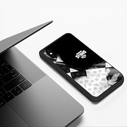 Чехол iPhone XS Max матовый Brawl stars pattern black, цвет: 3D-черный — фото 2