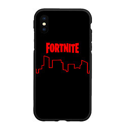 Чехол iPhone XS Max матовый Fortnite urban, цвет: 3D-черный