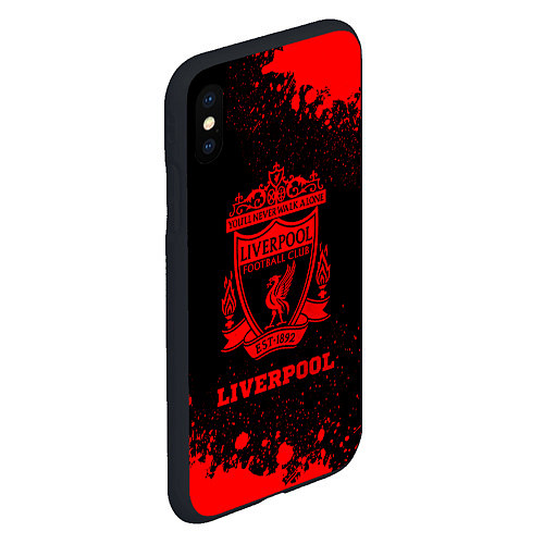 Чехол iPhone XS Max матовый Liverpool - red gradient / 3D-Черный – фото 2