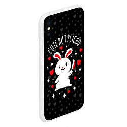 Чехол iPhone XS Max матовый Cute but psycho bunny, цвет: 3D-белый — фото 2