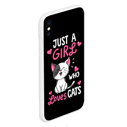 Чехол iPhone XS Max матовый Just a girl - who loves cats, цвет: 3D-белый — фото 2