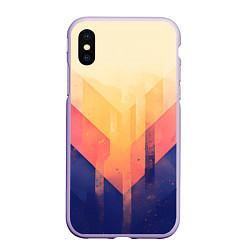 Чехол iPhone XS Max матовый Abstract art - geometric shapes, цвет: 3D-светло-сиреневый