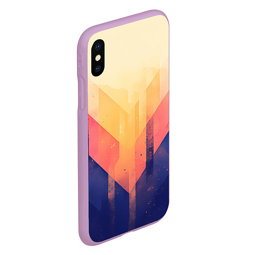 Чехол iPhone XS Max матовый Abstract art - geometric shapes / 3D-Сиреневый – фото 2