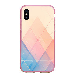 Чехол iPhone XS Max матовый Abstract art - triangle, цвет: 3D-розовый