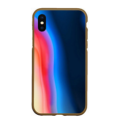 Чехол iPhone XS Max матовый Неоновый градиент разводы, цвет: 3D-коричневый