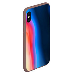 Чехол iPhone XS Max матовый Неоновый градиент разводы, цвет: 3D-коричневый — фото 2