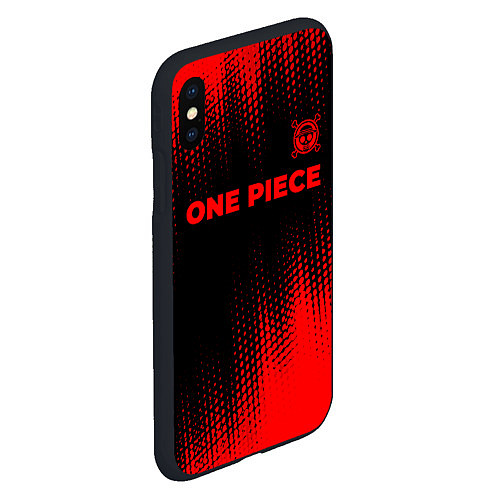 Чехол iPhone XS Max матовый One Piece - red gradient посередине / 3D-Черный – фото 2