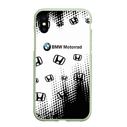 Чехол iPhone XS Max матовый BMW x honda pattern, цвет: 3D-салатовый