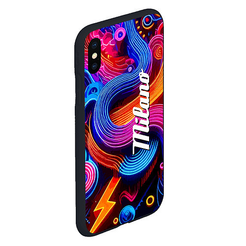 Чехол iPhone XS Max матовый Colourful abstraction - Milano / 3D-Черный – фото 2