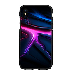 Чехол iPhone XS Max матовый Фиолетовая кислота текстура, цвет: 3D-черный