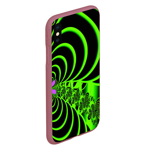 Чехол iPhone XS Max матовый Оптические иллюзии абстракция / 3D-Малиновый – фото 2