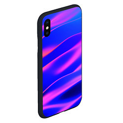 Чехол iPhone XS Max матовый Неоновые волны градиент, цвет: 3D-черный — фото 2