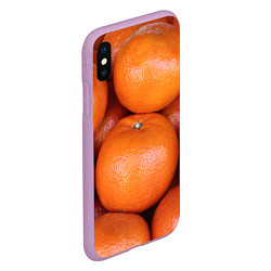 Чехол iPhone XS Max матовый Много мандаринов и апельсинов - паттерн, цвет: 3D-сиреневый — фото 2