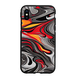 Чехол iPhone XS Max матовый Плеть красок, цвет: 3D-черный